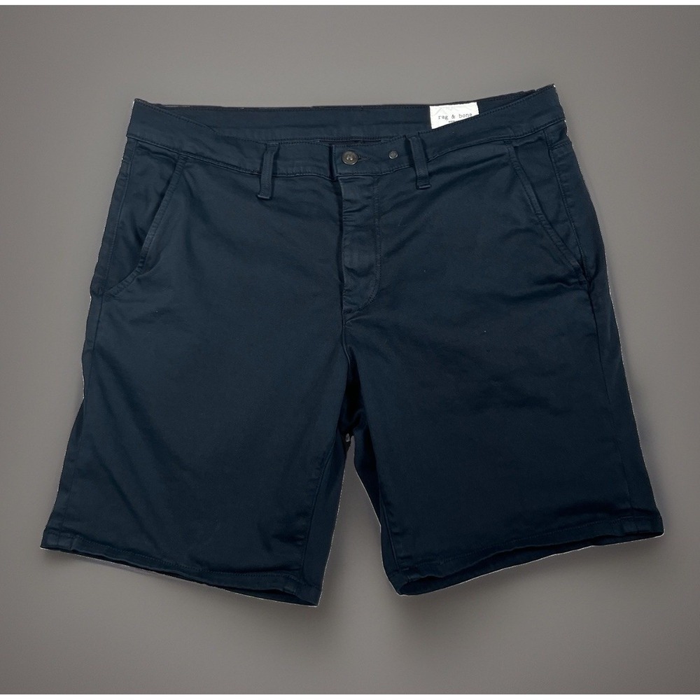 Rag & Bone Men's Standard Chino Shorts Size 34 Deep Navy USA Made